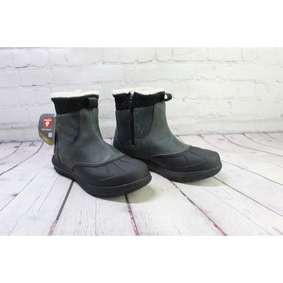 NWT! LL Bean Black Leather Waterproof Storm Chaser Boots 5, Zip 9.5 M - Picture 3 of 9
